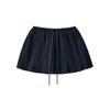 Falda corta estilo academia de verano, sencilla, corte A, para mujer, nueva falda plisada con cordón, cintura suelta y antideslizante, 2024
