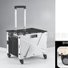 Caixa de Armazenamento Dobrável para Camping ao Ar Livre com Rodas, Caixa de Compras Trolley, Caixa de Armazenamento de Lanches e Ferramentas para Piquenique