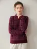 Novo Suéter Feminino de Caxemira Outono/Inverno, Gola Redonda, Estampa Fair Isle Vintage, Novo Pulôver Tricô Jacquard de Caxemira Camisa Base