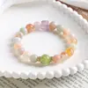 Exquisita Pulsera de Cristal para Mujer con Diseño de Múltiples Cuentas, Diseño de Círculo Único Dopamina, Accesorio de Moda de Lujo Ligero, Joyería al por Mayor