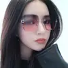 Gafas de Sol Metálicas Sin Montura Europeas y Americanas Irregulares 2021 Nuevas de Moda Gafas de Sol Marinas Gafas de Sol de Moda con Borde Cortado