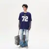 Jeans Retro Americanos con Estampado de Letras para Hombre, Marca de Tendencia de Nicho Nuevo para Primavera y Otoño, Pantalones Largos Rectos Sueltos Elegantes