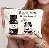 Nueva Bolsa de Maquillaje Impermeable de Lino de Amazon Más Vendida Bolsa de Cosméticos para Maestra Bolso de Mano Neceser Bolsa de Almacenamiento Bolsa Pequeña de Tela