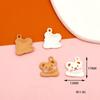 Verão matte white DIY acessórios de liga gatinho coelho cabeça de urso brincos acessórios de cabelo pingente pequeno animal pingente