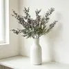 Hojas de eucalipto de plástico, plantas verdes artificiales para paisajismo, ramas decorativas de hoja de dinero, plantas artificiales, flores artificiales