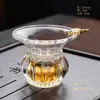 Colador de té al por mayor, filtro de té de vidrio transparente, colador de hojas de té, malla filtrante, filtro, accesorios para juego de té Kung Fu