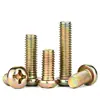 Tornillos de cabeza redonda Phillips zincados, tornillos de cabeza redonda PM grado 6.8, tornillos de cabeza plana para interruptor de regleta M3M4M5M6M8