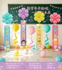 Decoración de Regreso a Clases Columna de Globos de Animales Guardería Aula Ceremonia de Clase Adornos de Ambiente Arreglo de Escena