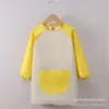 Bata de pintura para niños, delantal de pintura artística, ropa protectora impermeable y a prueba de aceite, prenda de manga larga para usar al revés, logo estampado de jardín de infantes