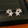 Pendientes de Estrella de Zirconia Aguja de Plata, Estilo Minimalista, Pendientes Únicos y Elegantes, Juego de Joyería de Lujo Ligero de Alta Gama al por Mayor