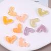 Estilo Coreano Brillo Fino Hielo Transparente Corazón de Durazno Torcido Resina Accesorios Parche Horquilla Adorno para la Cabeza Aretes Funda para Teléfono Móvil DIY Joyería Venta al Mayoreo