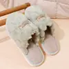 Nuevas Pantuflas Peludas Transfronterizas, Pantuflas de Algodón Cálidas y Antideslizantes para el Hogar, Pantuflas de Algodón de Alta Gama Engrosadas de Terciopelo Coral para Hotel y B&B