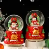 Várias caixas de música de bola de cristal luminosa de Natal, presentes de Natal, enfeites decorativos, figuras fofas de Papai Noel e boneco de neve, e caixas de música de oito tons