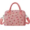 Bolsa de almuerzo aislada portátil personalizada de fresa, Bolsa de almuerzo aislada portátil para el trabajo, Caja refrigerada para mujer, Bolsa de picnic