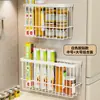 Estante Magnético de Almacenamiento para Cocina, Lateral de Refrigerador, Artefacto de Almacenamiento para Condimentos y Papel Film, Caja de Almacenamiento Lateral para Pared del Hogar