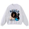 Moletom com Capuz Lavado Estampado Vintage Flor Frita Gola Redonda Algodão Puro Tamanho Plus Size Streetwear Desgastado Capuz Solto