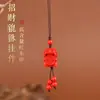 Corrente de Celular de Cinábrio Cru com Alto Teor de Areia Dourada Roxa, Pingente Chaveiro de Bolsa para Casal do Ano Zodiacal Presente Venda por Atacado