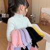 Suéter Infantil Outono e Inverno Suéter de Tricô Infantil Macio Waxy Renda Versátil Gola Alta Média Camiseta Básica Infantil