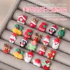 Promoção Quente Atacado Decorações de Nail Art de Natal Desenho Animado Fofo Papai Noel 3D Material de Resina DIY Pacote de Acessórios