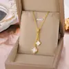 Colar de Aço Titânio para Mulheres, Simples, Versátil, Moderno, Luxo Leve, Design de Nicho, High-End, Corrente de Clavícula que Não Desbota Joias Atacado