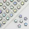 Venda Quente Transfronteiriça 8mm Galvanizado Estrela de Cinco Pontas Contas de Vidro Pingente de Cristal DIY Acessórios de Cabelo Colar Pulseira Materiais e Acessórios