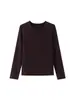 26 Nuevas Camisetas Base de Cuello Redondo con Forro Polar para Otoño e Invierno para Mujer, Camiseta de Manga Larga Cálida y Adelgazante, Top Versátil de Hombro Normal para Mujer