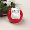 Accesorios de resina para manualidades de dibujos animados: Pinzas para el pelo, hebillas de zapatos, llaveros, colgantes y accesorios de gel de crema de gato manzana roja 3D