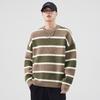 Invierno Nueva Llegada Cálido Suéter Jacquard Rayado para Hombre Cuello Redondo Retro Combinable Casual Suéter Jersey Moderno