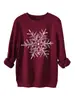 Comercio electrónico transfronterizo Amazon Wish, versión europea, sudadera de forro polar engrosado de moda para mujer, nuevo diseño de copo de nieve negro y blanco, en stock