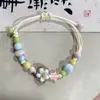 Pulseira Trançada Artística Étnica Estilo Novo Chinês de Jingdezhen para Mulheres, Estilo Antigo, Tendência Nacional, Toque de Luxo, Ajustável, Feita à Mão, Acabamento Delicado
