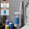 Cepillo de Inodoro Desechable Limpieza de Baño Sin Rincones Muertos Artefacto para el Hogar Montado en Pared Cabezal de Repuesto Desechable Cepillo para Lavar el Inodoro