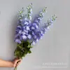 Flor Artificial Delphinium, Violeta Artificial, Flor Decorativa Artificial, Decoración Suave para Sala de Estar del Hogar, Accesorio para Fotografía, Flor de Seda Artificial Fabricante