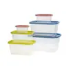 Caja Transparente para Conservar Frescura con Tapa, Caja Plástica Sellada para el Hogar, Caja Portátil para Frutas, Caja Organizadora Grande para Refrigerador, Juego de Seis Piezas