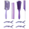 Set Popular de Herramientas para Peinar el Cabello, Peine de Malla Hueca, Botella con Atomizador Continuo, Pinza de Cocodrilo, Goma para el Cabello, Peine Específico para Salón