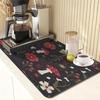 Tapete para máquina de café transfronteiriço tapete de bancada de lama de diatomáceas tapete de proteção para balcão de cozinha tapete isolante lavável tapete de drenagem absorvente mesa