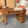 Mesa de Manicura de Madera Maciza Estilo Ruso Lujo Ligero Estilo Mediados de Siglo Gabinete de Almacenamiento Multifuncional con Aspiradora Mesa de Manicura Individual y Doble