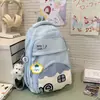 Mochila de Dibujos Animados Estilo Coreano Nueva para Mujeres para Reducir la Carga para Estudiantes de Secundaria y Preparatoria, Mochila Casual y Linda Estilo Girly