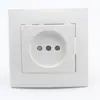 Yaki Factory Suministro de Exportación Estética Europea Blanco Doble Agujero Enchufe de Pared Tipo Doméstico 86 Enchufe de Pared Superficial