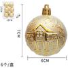 Natal Transfronteiriço Amazon Bola Decorativa 6cm Padrão Casa Relevo Natal Bola Eletrogalvanizada Pendente Layout do Local Bola