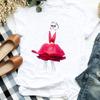 Camiseta Casual para Mujer con Estampado Floral Elegante Lindo de los 90 para Oficina