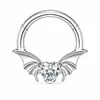 Anillo nasal cerrado sin costuras de aleación de titanio G23 con incrustaciones de circonita Zhenping, aro para tabique nasal y hueso de la oreja, joyería nasal finamente tallada F136