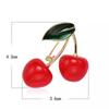 Broche de Cereza Roja para Mujer, Elegante y de Alta Gama, Adecuado para Suéteres, Abrigos, Trajes y como un Accesorio Fresco y Dulce