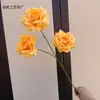Rosa Diamante Artificial de Três Cabeças para Casamento Decoração de Salão de Casamento Flores de Seda Decoração Suave para Janela Materiais de Flores para Paisagismo Arranjo de Flores para Corredor