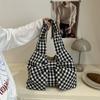 Verano Estilo Coreano Retro Cuadros Bolso Chaleco Bolso de Hombro de Gran Capacidad Bolso de Compras Ligero Bolso de Lona Versátil para Estudiantes