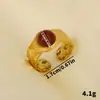 Anillo Abierto Redondo de Piedra Acero Inoxidable 304 Estilo Retro Europeo y Americano Anillo de Diseño de Nicho para Mujer Joyería en stock