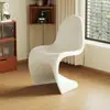 Silla Panton silla moderna para el hogar silla de comedor de diseñador silla nórdica silla simple de plástico moderna con respaldo para discusiones y taburete de maquillaje