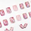 Primavera romântica flor de cerejeira desabrochando curta manicure unhas postiças adesivos usar unha manicure vento suave Menina do Pôr do Sol Alto senso