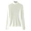 Suéter de Cachemira para Mujer con Cuello Alto, Nuevo Color Sólido de Otoño e Invierno, Suéter Base de Punto Fino de Lana de Manga Larga con Costilla