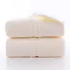 Toalha de Algodão Penteado de Fibra Longa Pano de Rosto de Algodão Puro Toalha de Rosto Sem Fiapos Espessa Toalha de Banho 100% Algodão Conjunto de Três Peças Logotipo Bordado