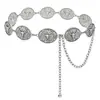 Cadena de Cintura Estilo Nuevo Europeo y Americano Decoración Retro Cadena Metálica Accesorio de Moda Vestido Hueco Étnico Versátil Temperamento Mujer